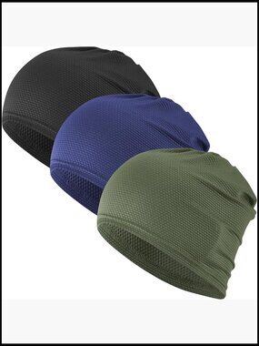 3 Pack Cooling Skull Caps Thin Breathable 3D Mesh Sport Cap for Running Cycling
